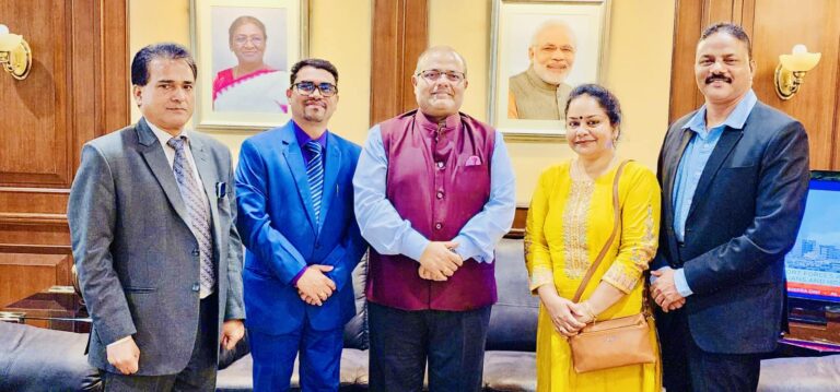 PLC Country Global President Adv Jose Abraham along With Global PRO & Country Head Sudheer Thirunilath called on by HE.Shri.Piyush Srivastava The Ambassador of India to The Kingdom of Bahrain